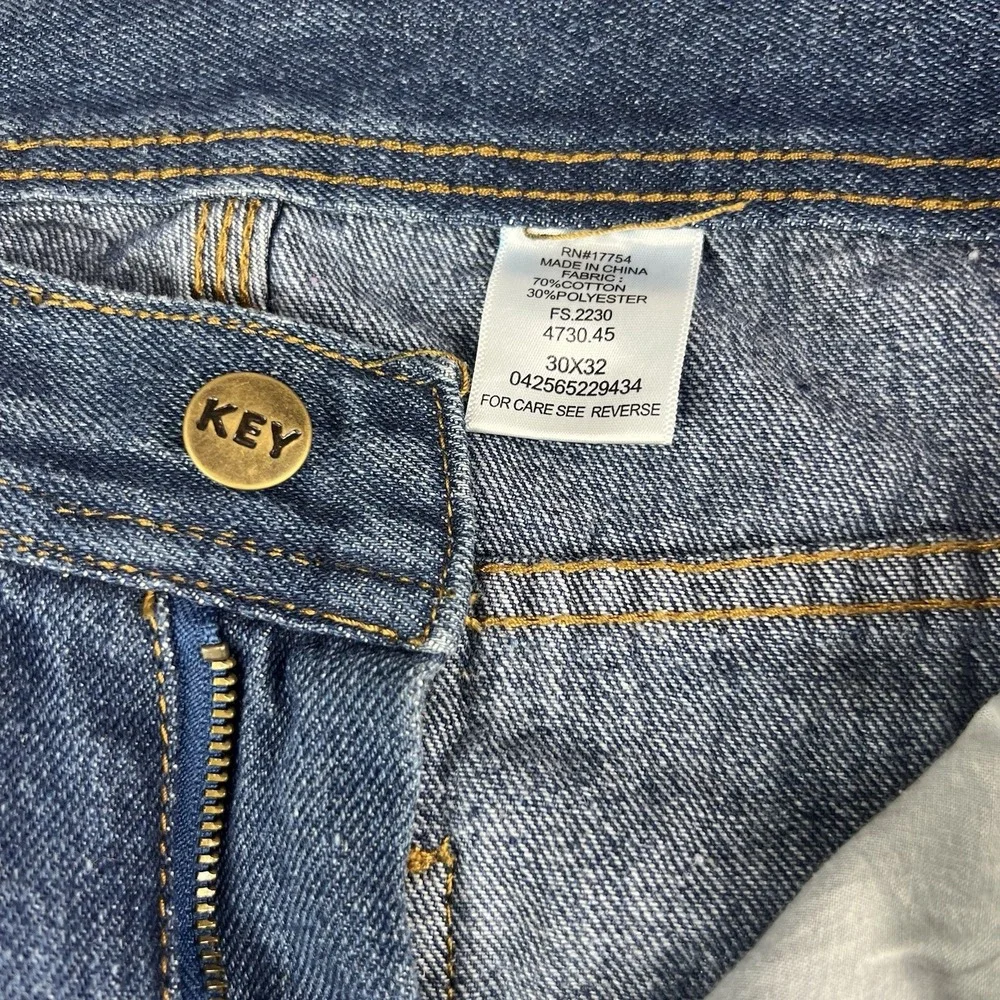 KEY Performance Comfort 5-Pocket Men's Jeans 30x32 Dark Blue Denim